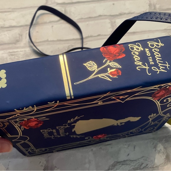 NWT Disney Beauty & the Beast Navy and Gold Book Crossbody Bag - Picture 2 of 5